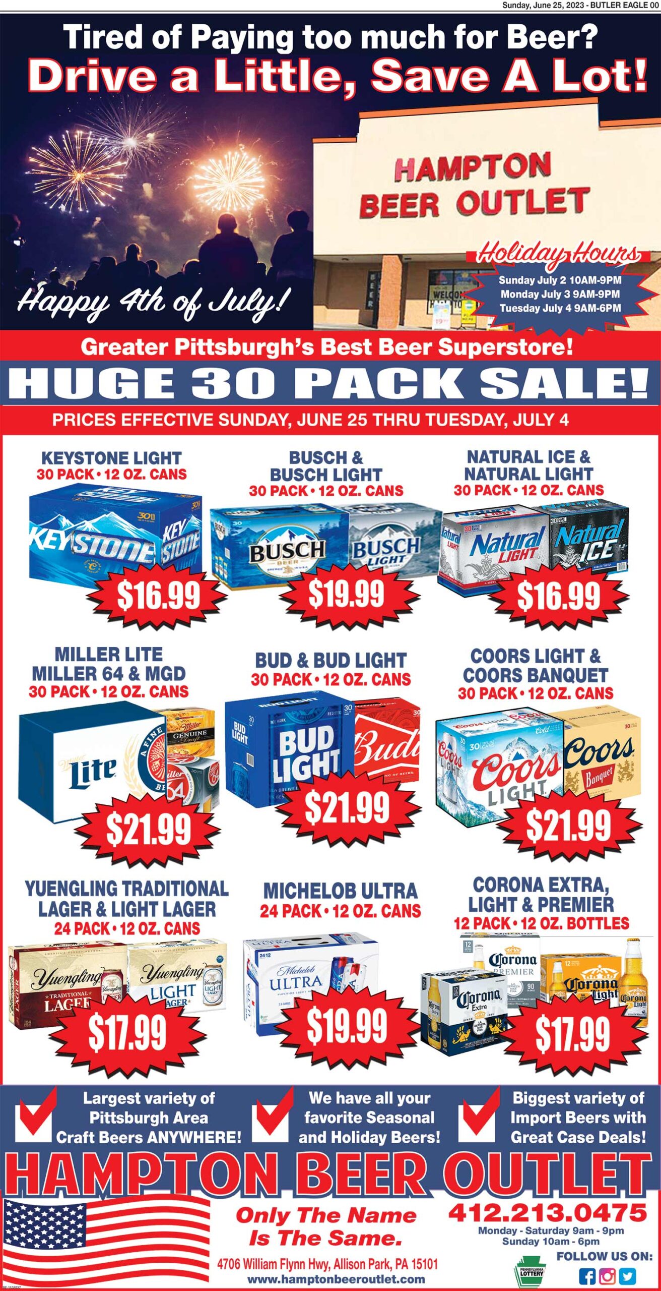 Hampton Beer Outlet current specials, offers, deals, savings